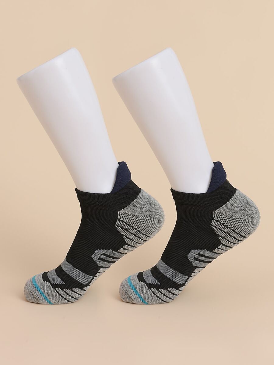 1 đôi Vớ thể thao sọc - Màu xám đen - Xem 1