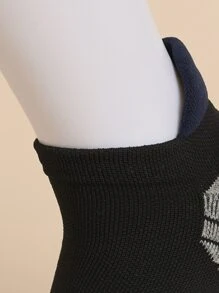 1 đôi Vớ thể thao sọc - Màu xám đen - Xem 3