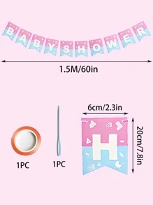 12入組/套紙拉字母圖案掛旗適用於裝飾用品適用於生日派對 - 彩色 - 查看 3