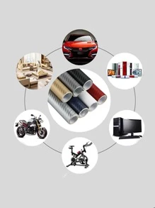 1入組30*127cm 車內3d碳纖維薄膜,讓您的車焕然一新 - 黑色 - 查看 6