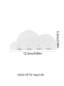 1pc Wall Mounted Multifunction Plug Holder, Plastic Punch Free Plug Hook, For Home - White - View 5