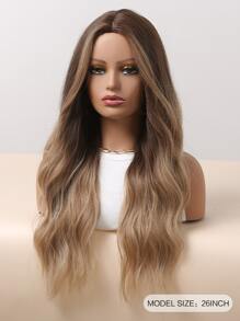 長款小波浪人造假髮 - 漸層 - 查看 3