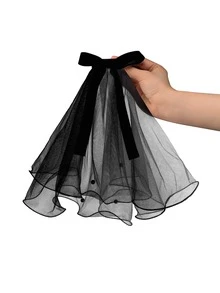 1pc Bow Decor Pet Head Piece - Black - View 4