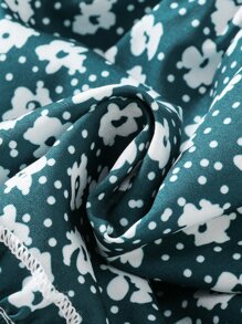 SHEIN 女孩碎花荷葉邊半身裙