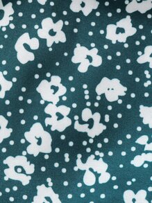 SHEIN 女孩碎花荷葉邊半身裙