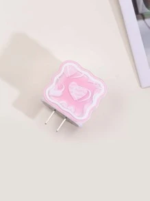 5 cái Bộ bảo vệ cáp dữ liệu họa tiết trái tim & Bộ nắp đầu sạc - Hồng - Xem 4