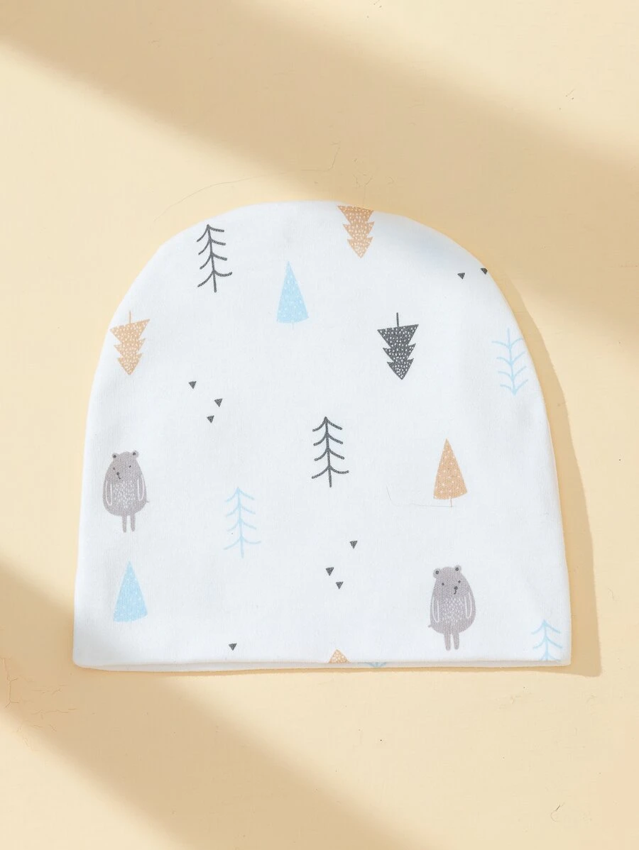 Baby Tree Print Hat - White - View 1