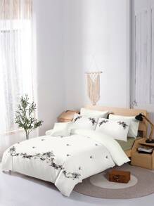 3入組/套花卉圖案被套套裝1入組被套和2入組枕套四季現代面料床上用品套裝 - 彩色 - 查看 2