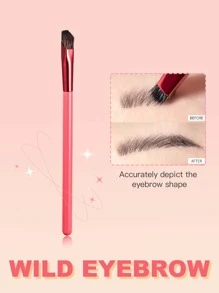 1pc Rose Red Eyebrow Brush Makeup Brush (natural Wild Brushes) - Hot Pink - View 1