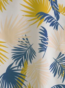 Manfinity RSRT 男士熱帶圖案襯衫不帶T恤 - 黃色 - 查看 5