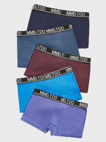 Men 5pcs Dog & Letter Graphic Boxer Brief - Multicolor - View 2