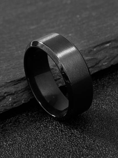 Anello sfaccettato in metallo casual moda uomo 1pz, gioielli in acciaio inossidabile gioielli goth punk per gioielli regalo