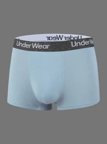 Hombres 3 piezas Calzoncillos boxer de cintura con cinta con letra - Multicolor - Ver 3