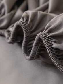 1 tấm màu xám được trang bị, tấm vải tối giản được trang bị cho gia đình - Màu xám đen - Xem 9