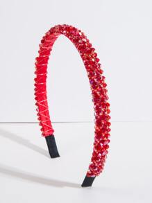 Royal Crystal Decor Headband Head Accessories Hairband Beauty Home Hair Accessories - Red - View 2