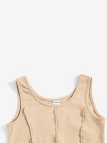 SHEIN Girls Seam Detail Bandana Hem Tank Top & Tie Front Shorts