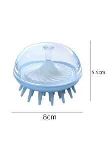1入組套矽膠頭皮按摩器浴室洗髮水按摩刷 - 白色 - 查看 2
