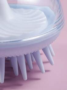 1入組套矽膠頭皮按摩器浴室洗髮水按摩刷 - 白色 - 查看 4