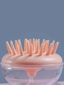 1入組套矽膠頭皮按摩器浴室洗髮水按摩刷 - 白色 - 查看 3