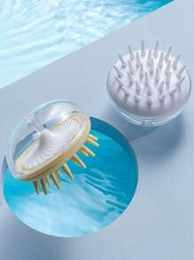 1入組套矽膠頭皮按摩器浴室洗髮水按摩刷 - 白色 - 查看 8