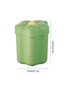 1入組迷你PP垃圾桶可愛花卉設計桌面垃圾桶 - 綠色 - 查看 2