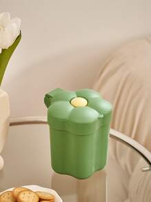 1入組迷你PP垃圾桶可愛花卉設計桌面垃圾桶 - 綠色 - 查看 3