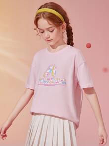 Tops con gái Slogan Giải trí - Hồng - Xem 3