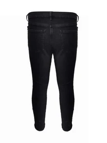 GENTILAND Men Plus Ripped Skinny Jeans - Black - View 2