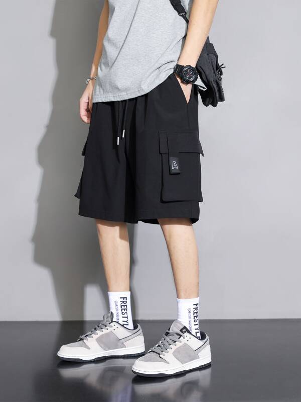 Men Flap Pocket Drawstring Waist Cargo Shorts SHEIN USA