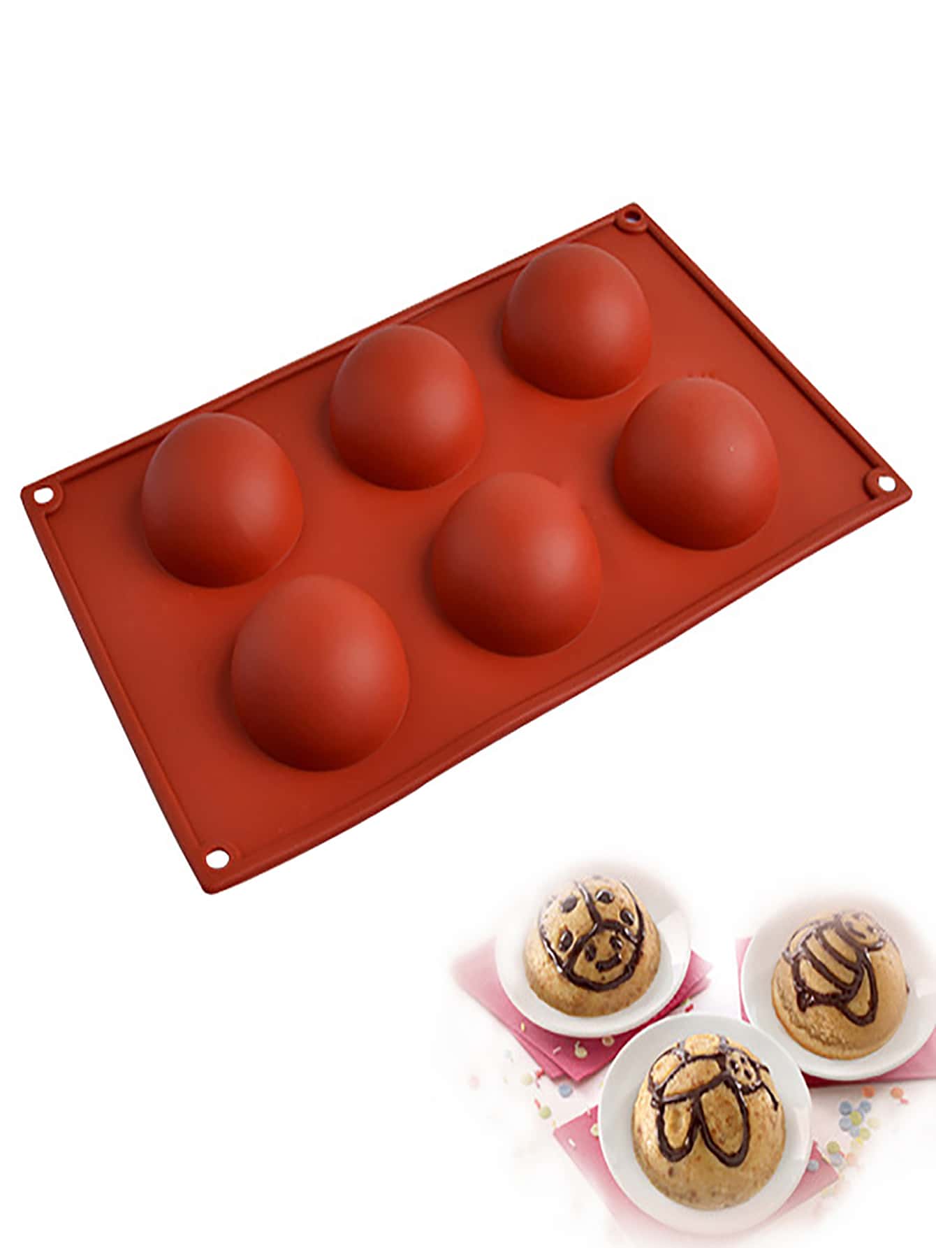 1pc Silicone Candy Mold, Modern Geometric Shaped Candy Mold For Kitchen - Burgundy - View 1
