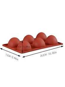 1pc Silicone Candy Mold, Modern Geometric Shaped Candy Mold For Kitchen - Burgundy - View 2