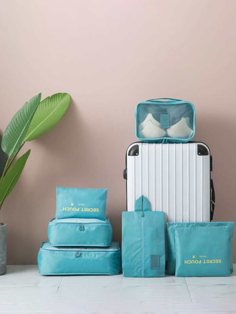 7 piezas set bolsa de viaje - Azul - Ver 1