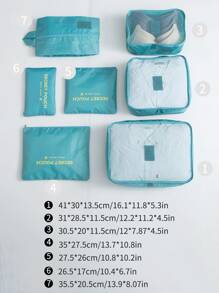 7 piezas set bolsa de viaje - Azul - Ver 2