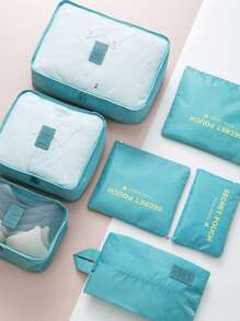 7 piezas set bolsa de viaje - Azul - Ver 5