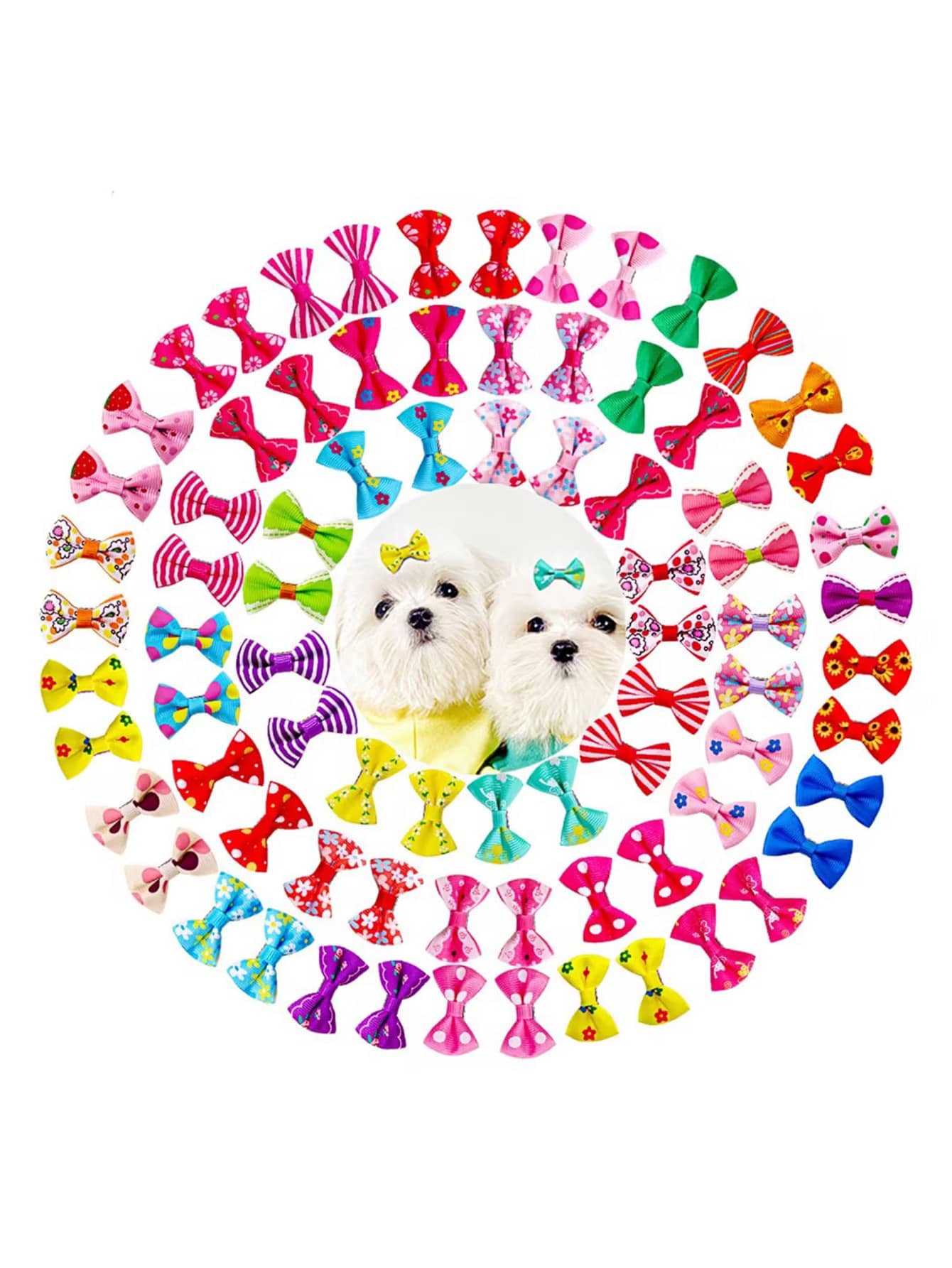 30pcs Bow Decor Random Pet Hair Clip - Multicolor - View 1