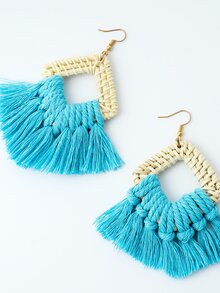 Tassel Decor Drop Earrings - Multicolor - View 2