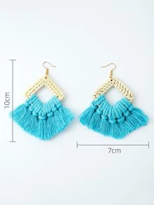 Tassel Decor Drop Earrings - Multicolor - View 3