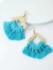 Tassel Decor Drop Earrings - Multicolor - View 4