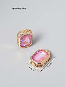 2 cái/bộ Quyến Rũ Rhinestone DIY Mặt Dây Chuyền Cho Phụ Nữ Trang Sức Làm - Nhiều màu - Xem 3