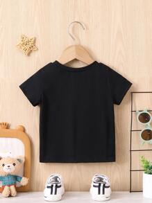 Baby Slogan Graphic Tee - Black - View 2