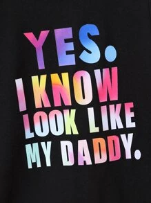 Baby Slogan Graphic Tee - Black - View 3