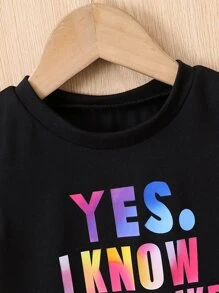 Baby Slogan Graphic Tee - Black - View 4