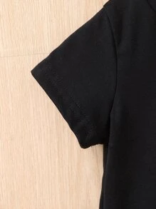 Baby Slogan Graphic Tee - Black - View 5