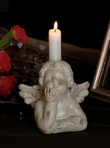 1pc Angel Design Candle Holder, Creative Candle Stand For Home Decor - Multicolor - View 1
