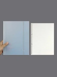 1pc Solid Loose-leaf File Folder - Baby Blue - View 2