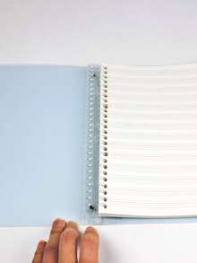1pc Solid Loose-leaf File Folder - Baby Blue - View 5