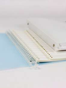 1pc Solid Loose-leaf File Folder - Baby Blue - View 6