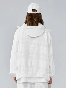 Hombres Cazadora con parche de letra de manga raglán con capucha