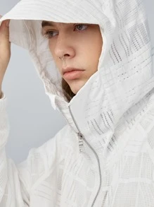 Hombres Cazadora con parche de letra de manga raglán con capucha