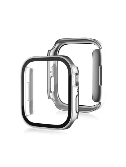 1 件电镀防水外壳，PC 硬壳带屏幕保护膜适用于 Applewatch S10/9/8/7/6/SE/5/4/3/2/1 40mm/41mm/44mm/45mm/46mm/49mm/S10 42MM